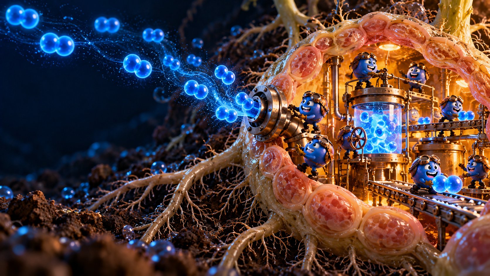 Macro view of a bean root nodule as an underground nitrogen factory staffed by friendly microbes.