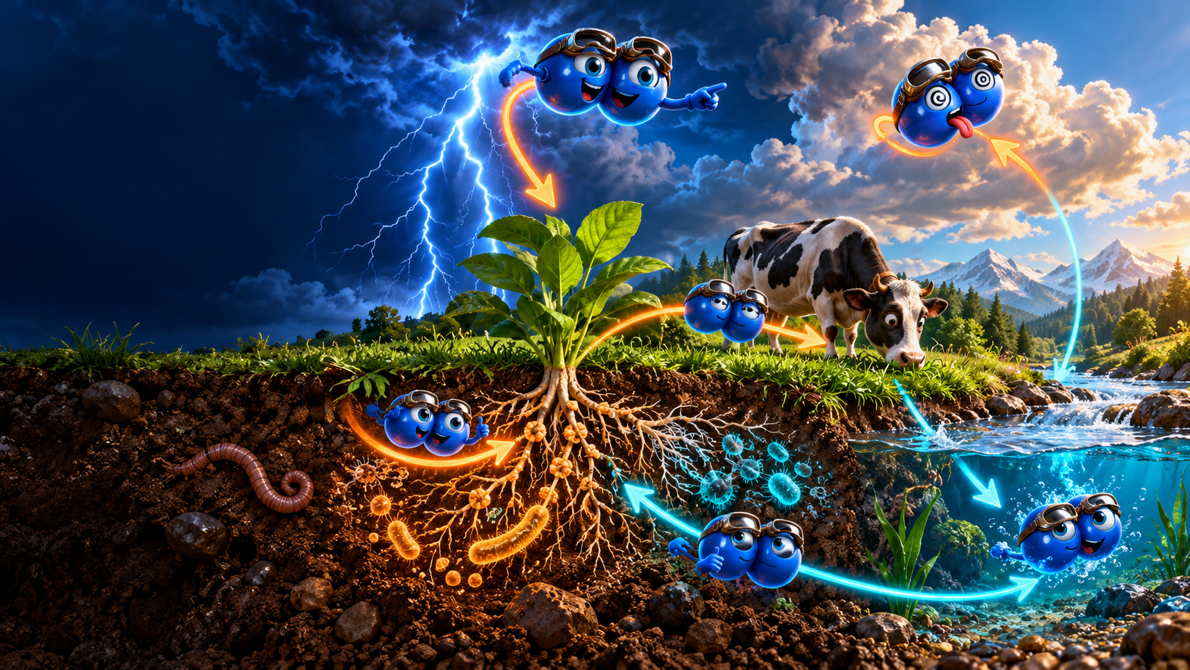 Illustration of the nitrogen cycle
